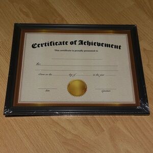 Certificate of Achievement in Black Diploma Picture Frame with Gold Seal